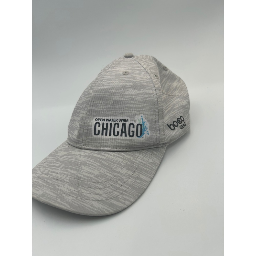 Boco Gear Chicago Open Water Swim Hat Grey Space Dye Adjustable Running Cap